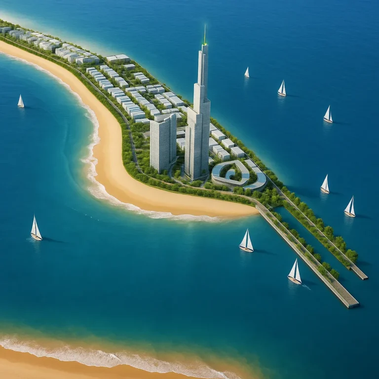 chiều cao tòa tháp 108 tầng tại cần giờ